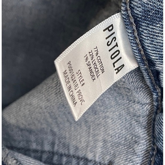 Pistola Turner High Rise Utility Barrel Jean Light Wash Provence Wide Leg 29 - Picture 4 of 5